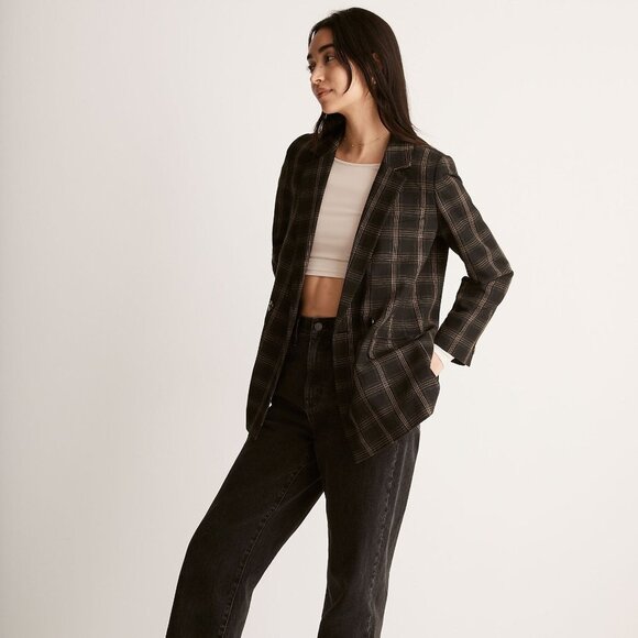 Madewell NH898 The Caldwell Double-Breasted Blazer in Seaton Plaid - Picture 1 of 8